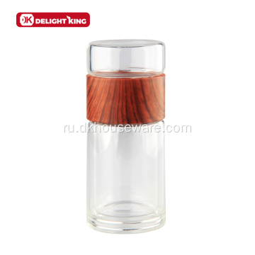 Бутылка для воды из боросиликатного стекла с двойными стенками и фильтром